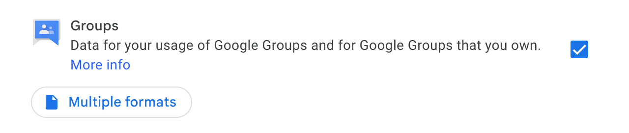 Google Takeout Groups