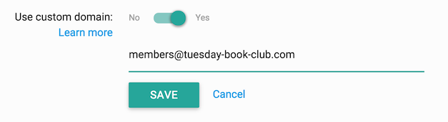 Group email list custom domains